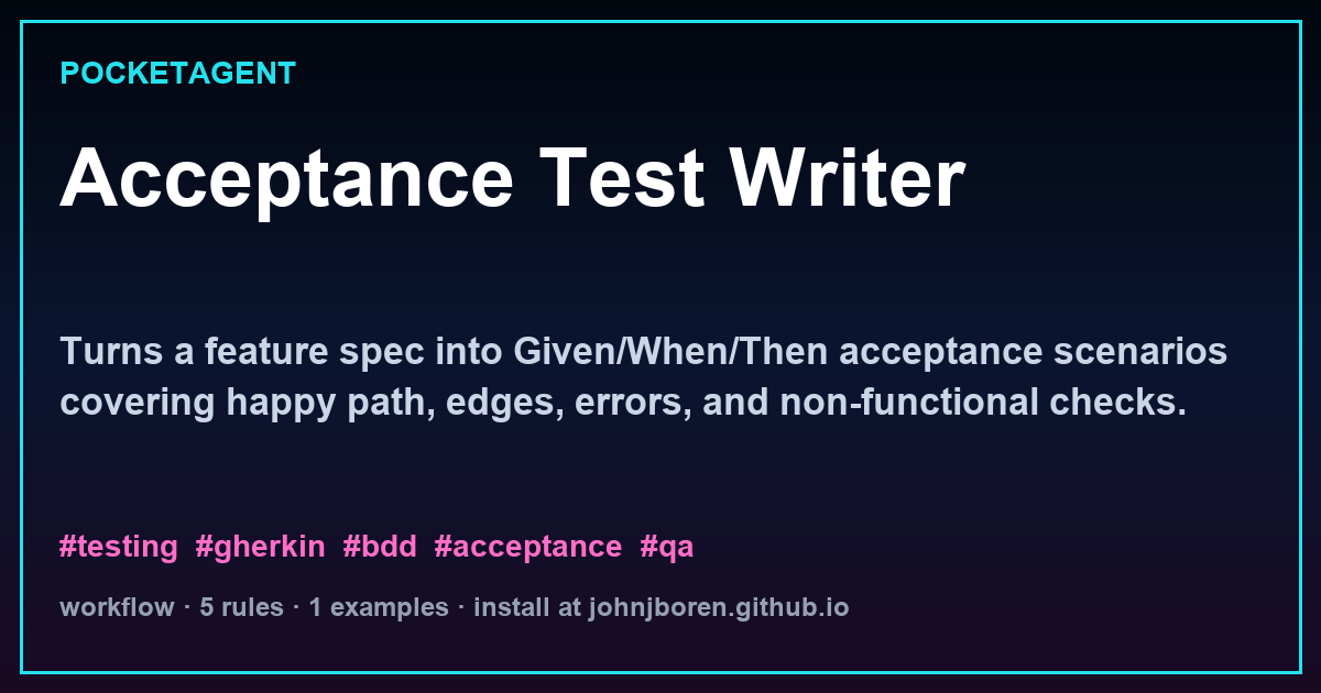 Acceptance Test Writer