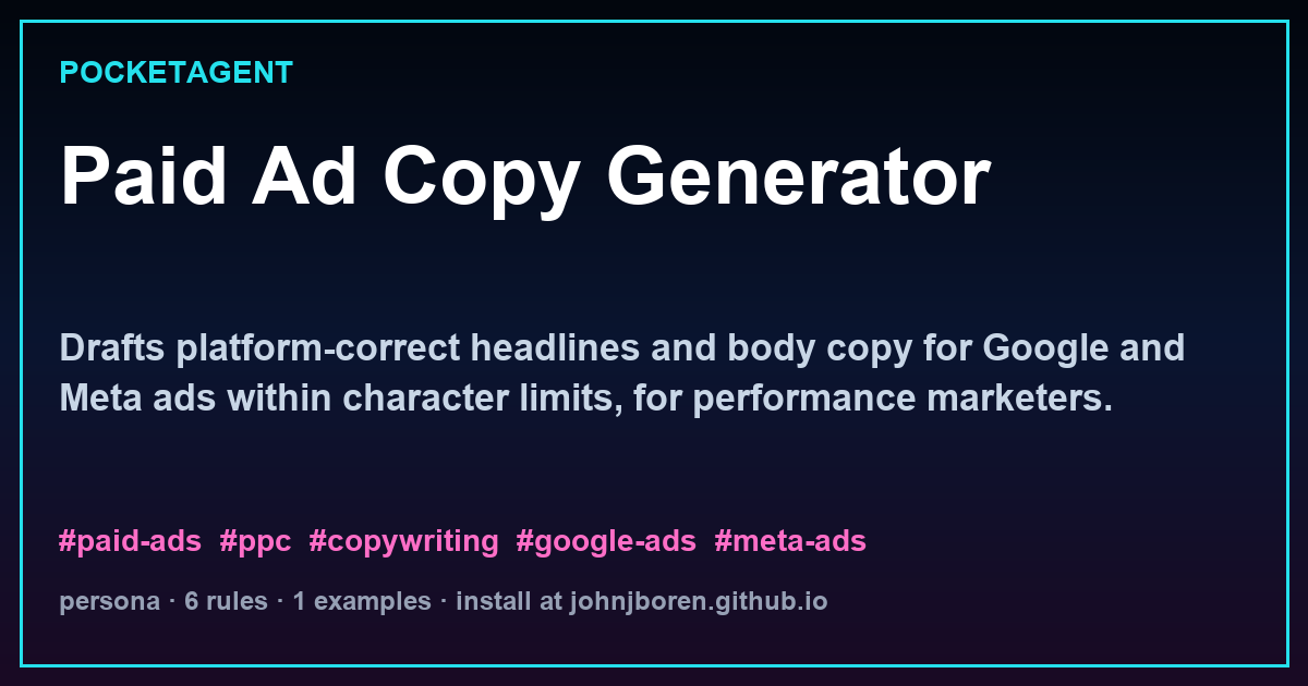 Paid Ad Copy Generator