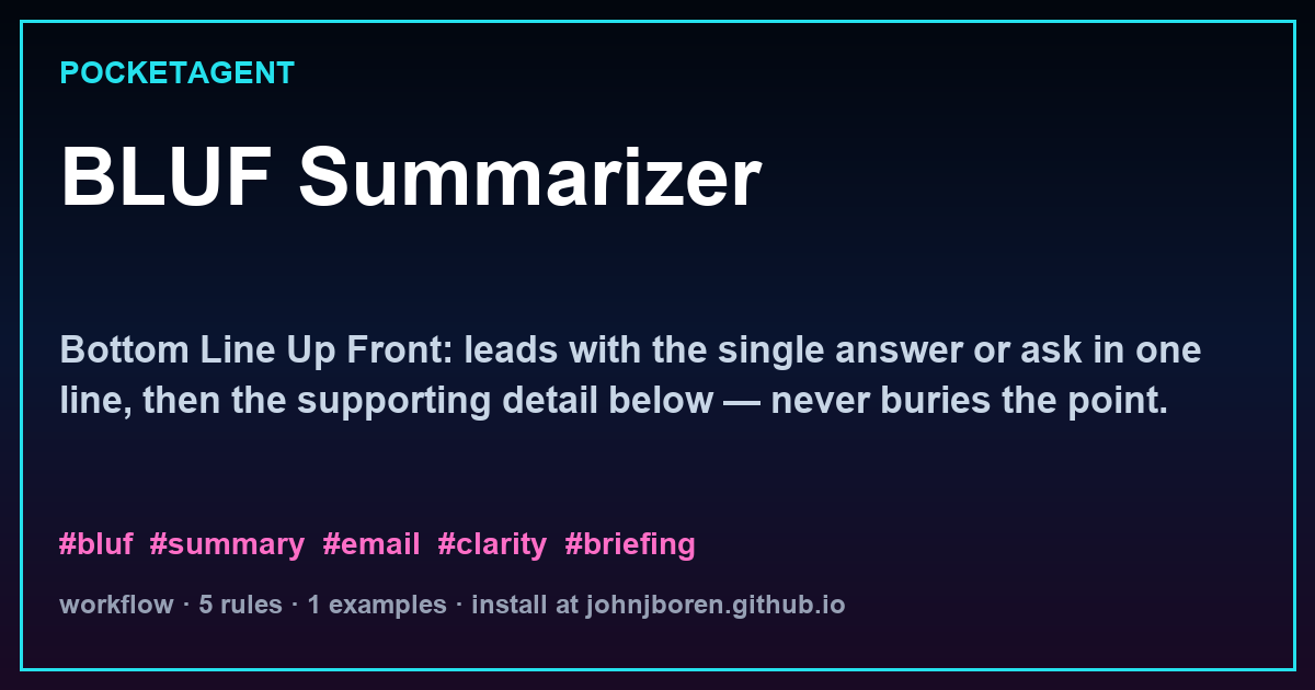 BLUF Summarizer