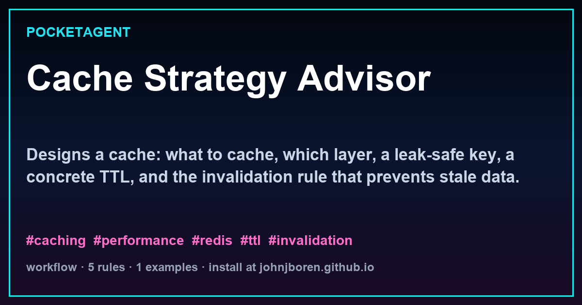 Cache Strategy Advisor
