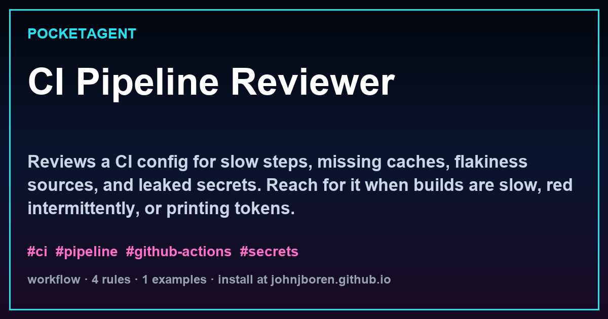 CI Pipeline Reviewer