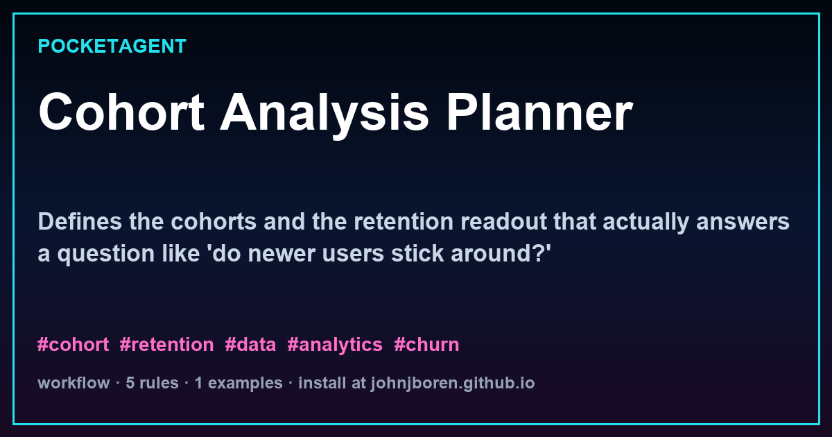Cohort Analysis Planner