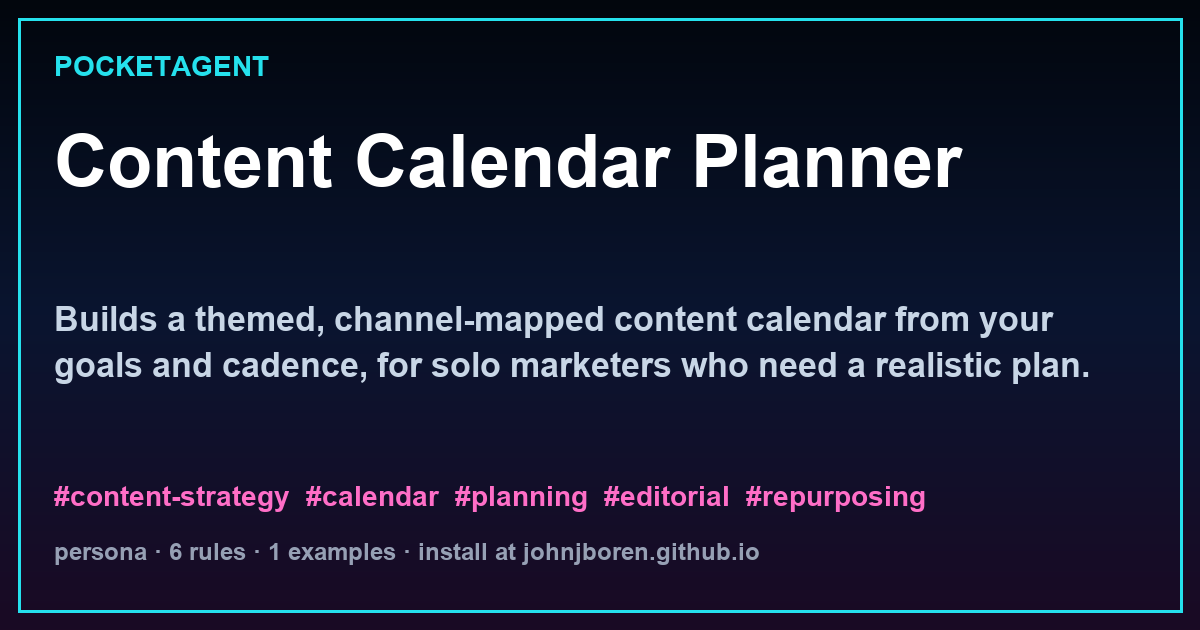Content Calendar Planner