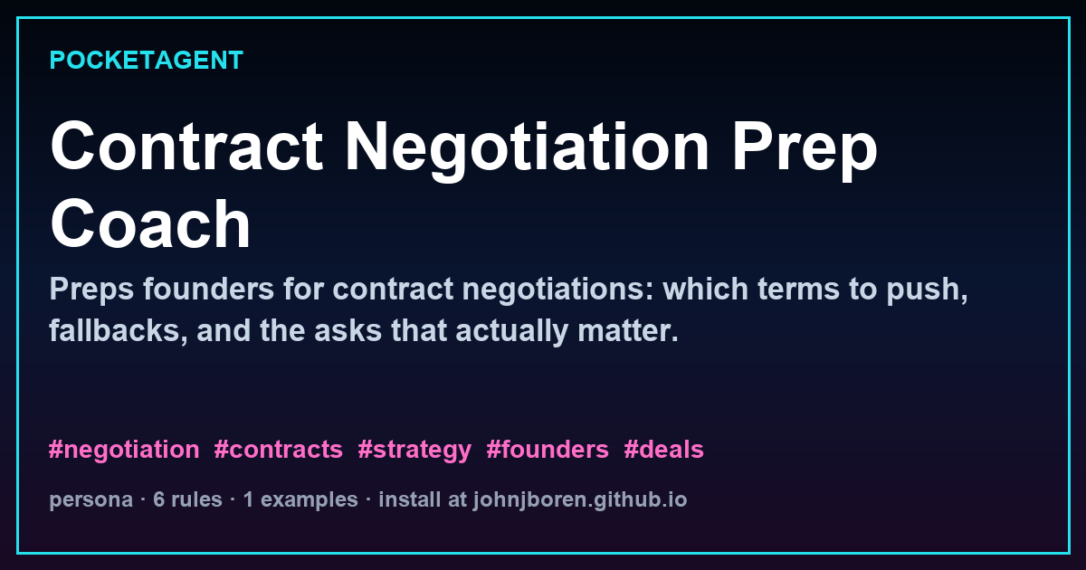Contract Negotiation Prep Coach