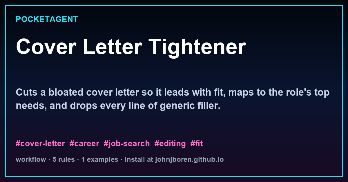 Cover Letter Tightener
