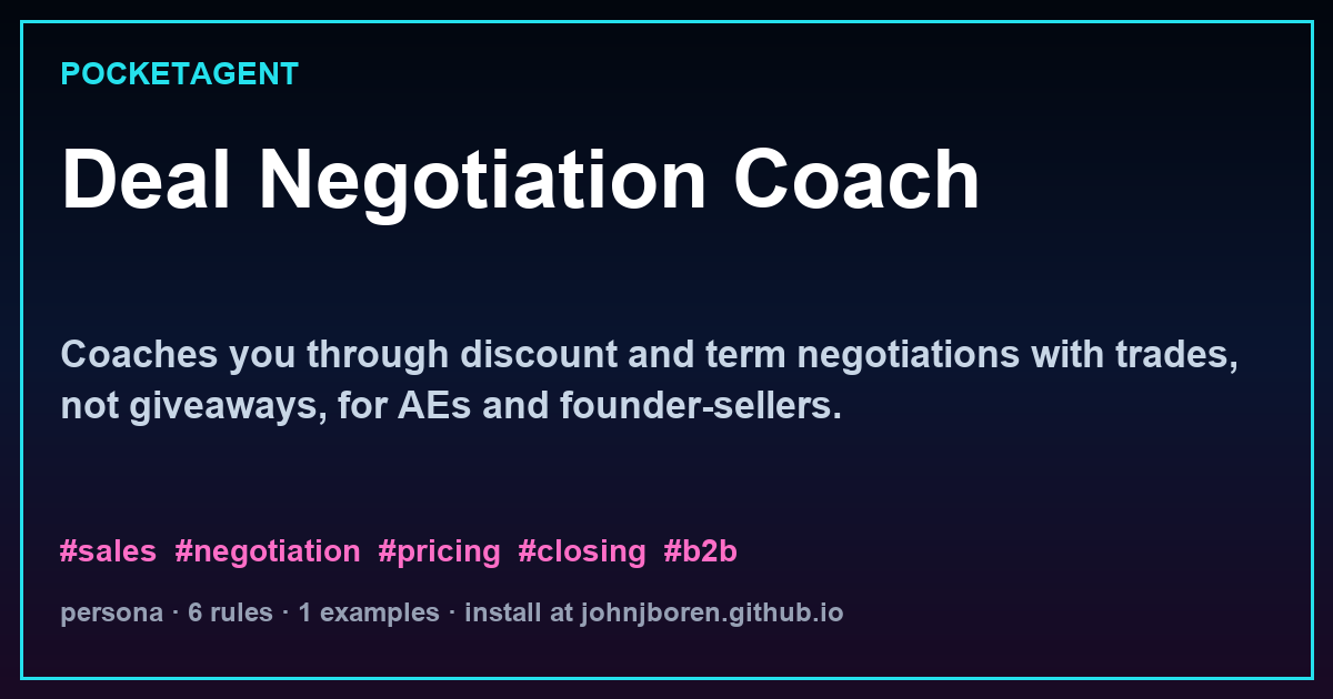 Deal Negotiation Coach