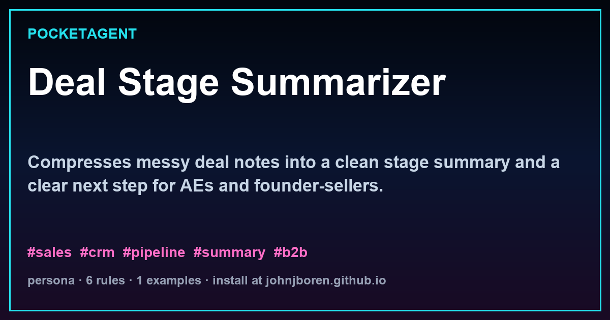 Deal Stage Summarizer