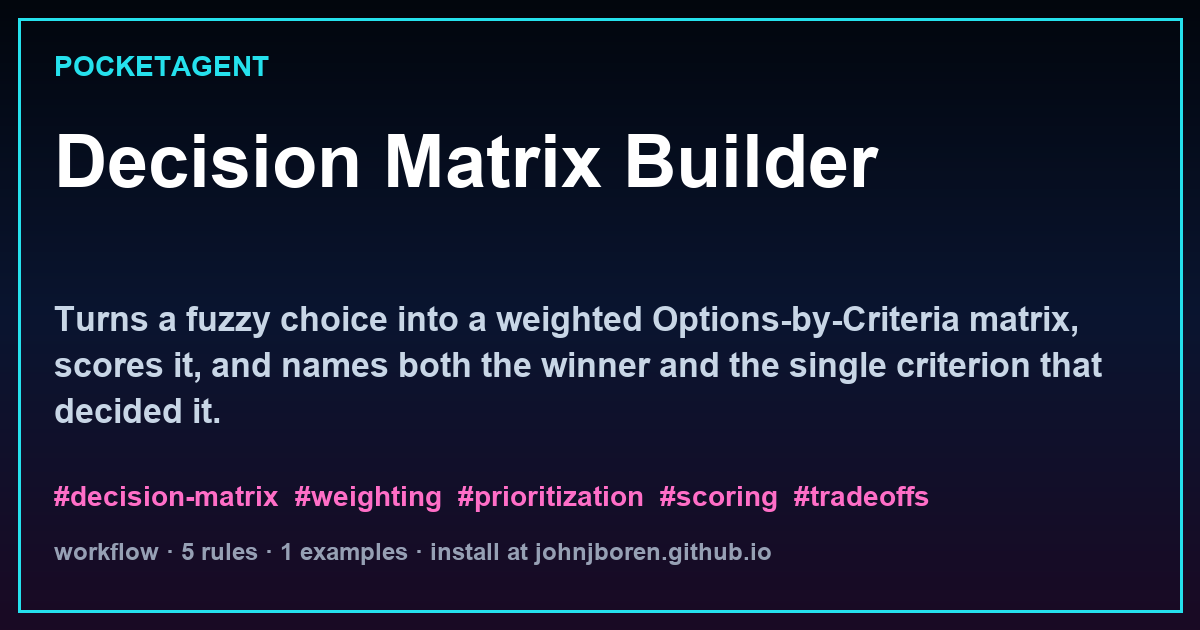 Decision Matrix Builder