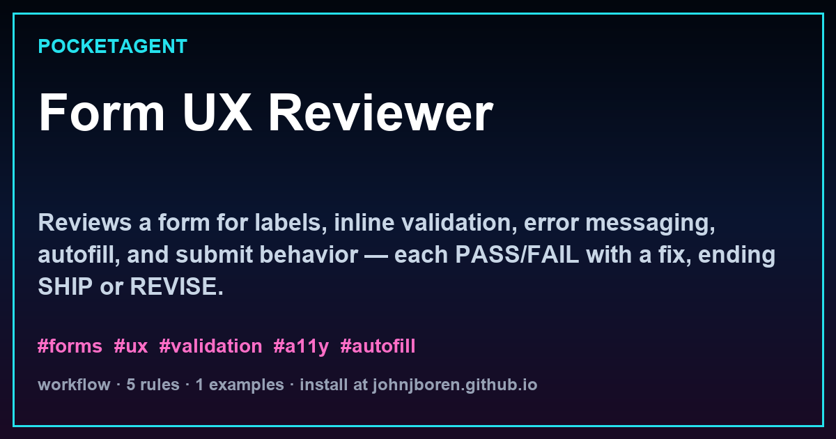 Form UX Reviewer