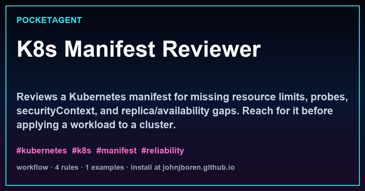 K8s Manifest Reviewer