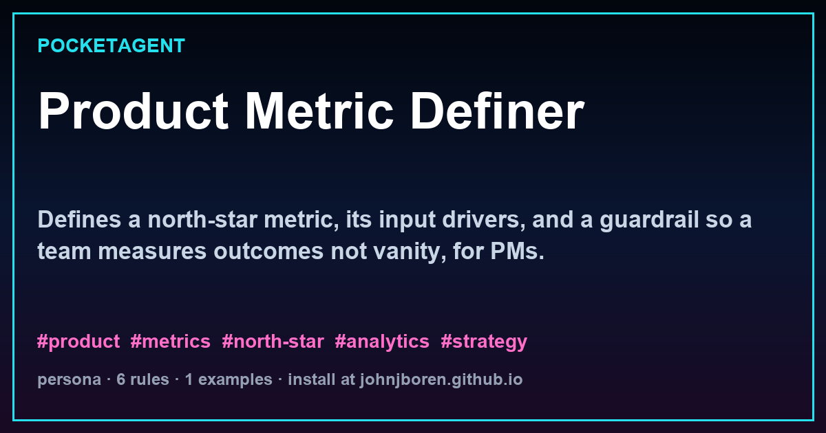 Product Metric Definer