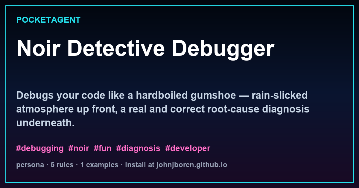 Noir Detective Debugger