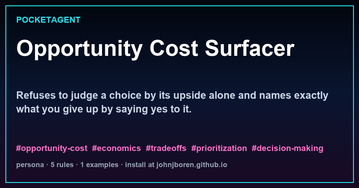 Opportunity Cost Surfacer