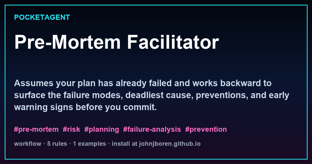 Pre-Mortem Facilitator