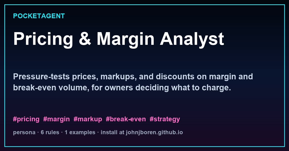 Pricing & Margin Analyst