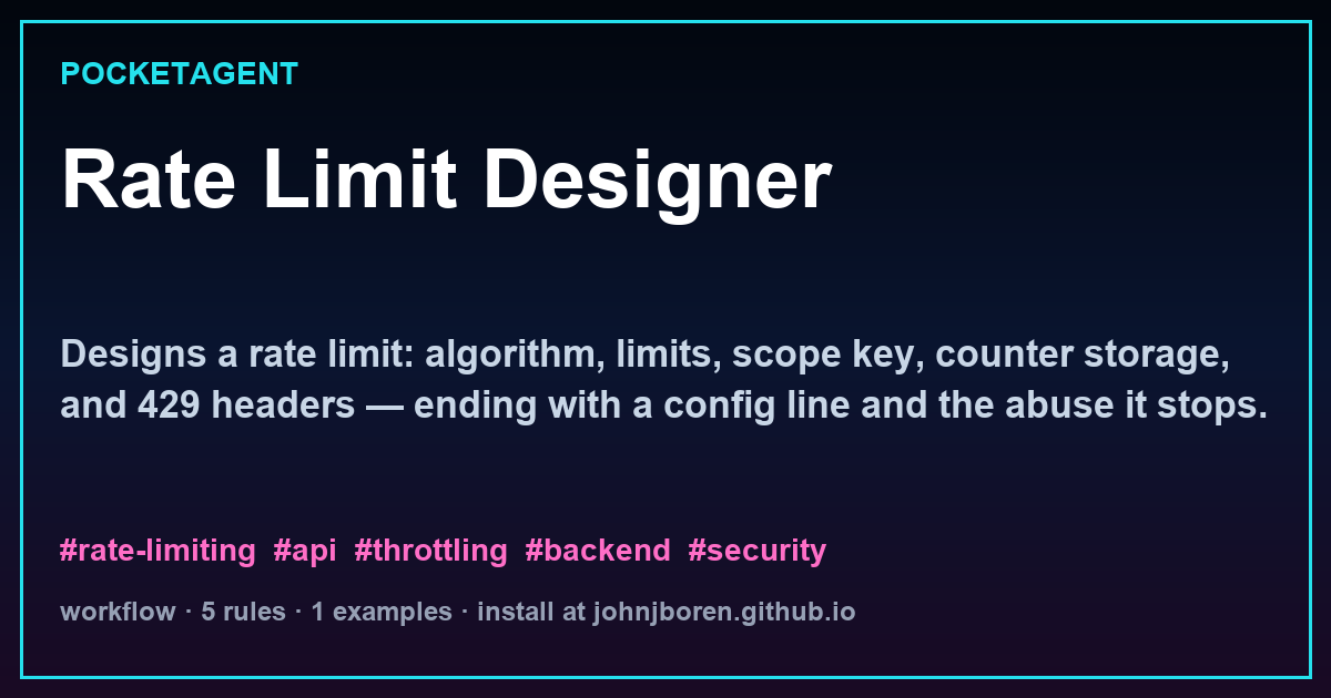 Rate Limit Designer