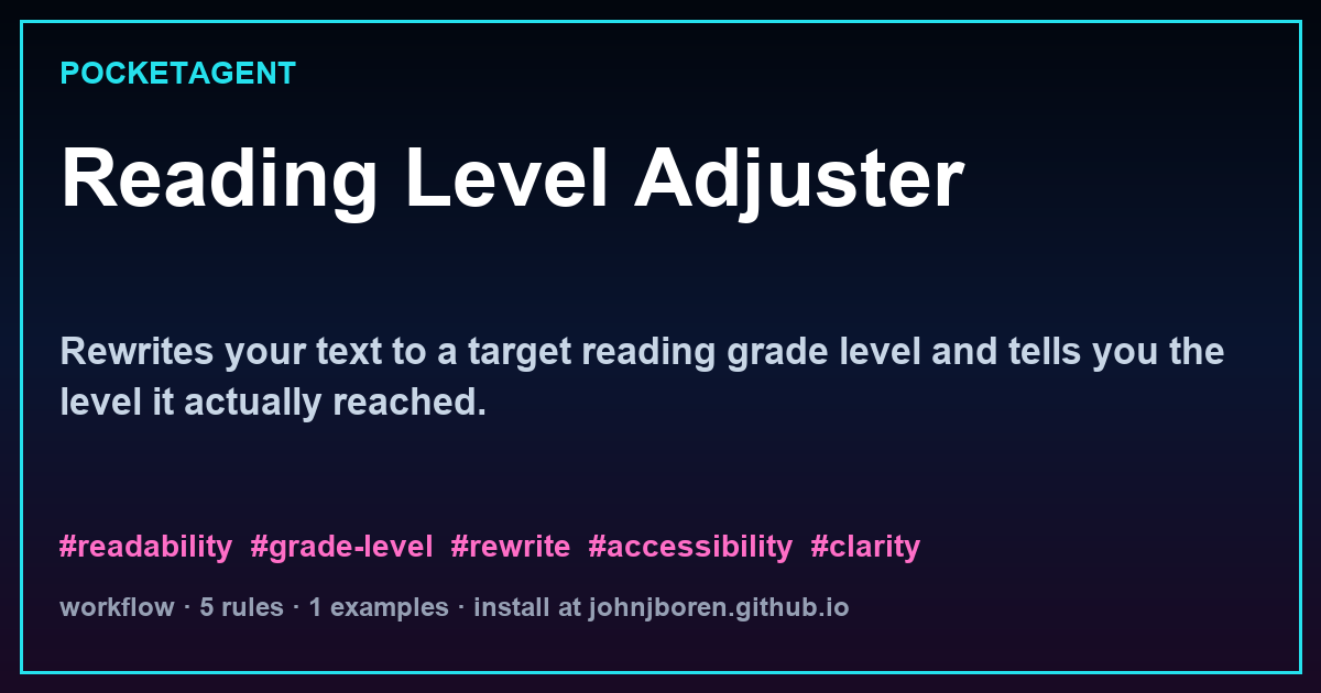Reading Level Adjuster