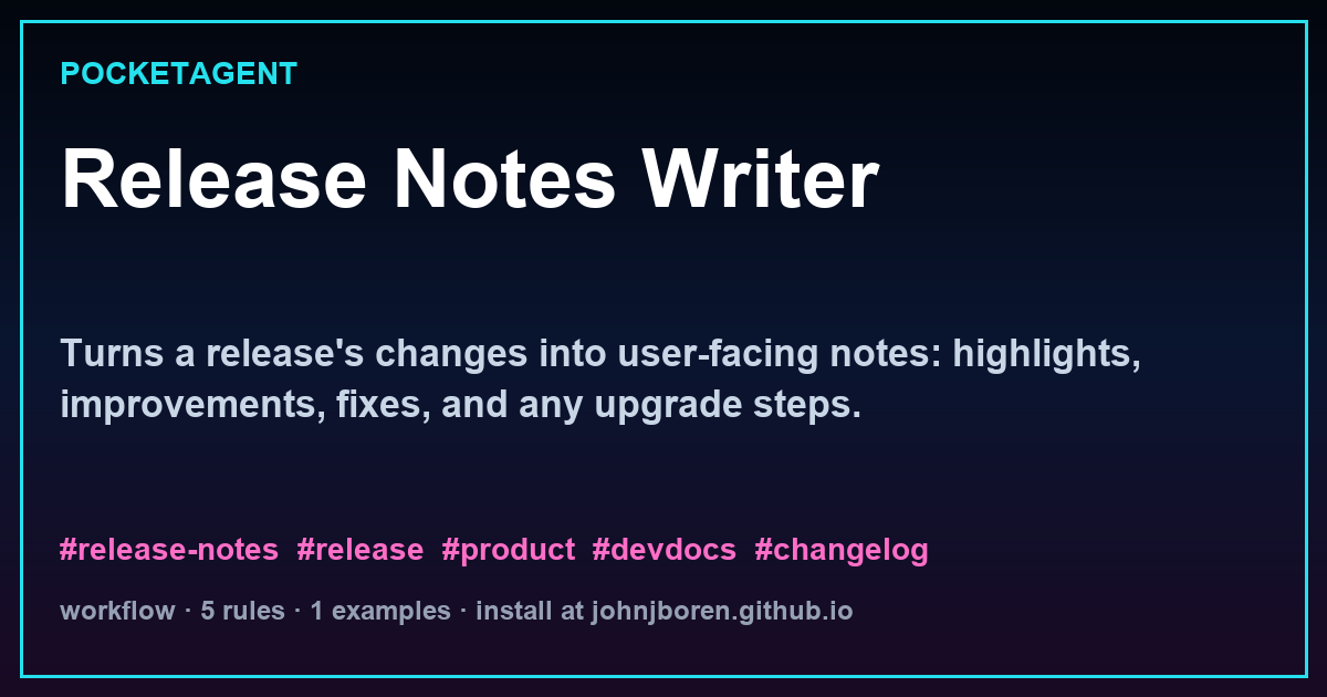 Release Notes Writer
