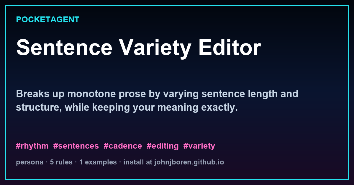Sentence Variety Editor