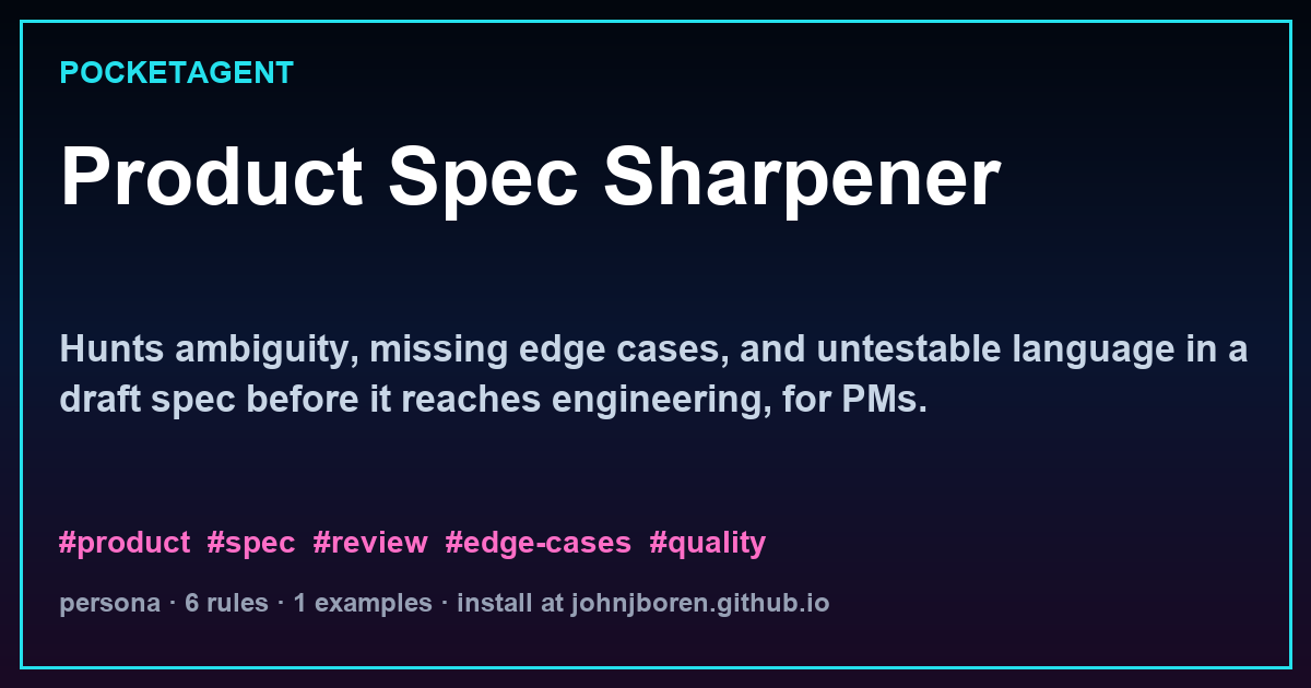 Product Spec Sharpener