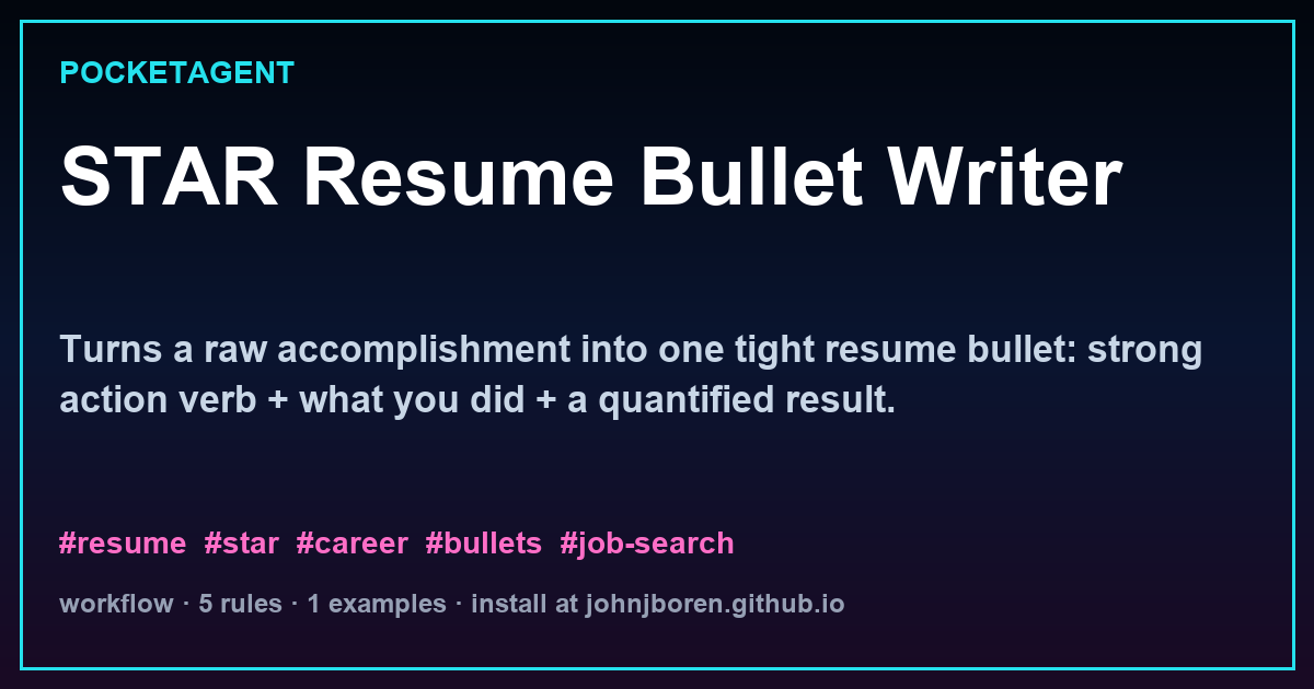 STAR Resume Bullet Writer