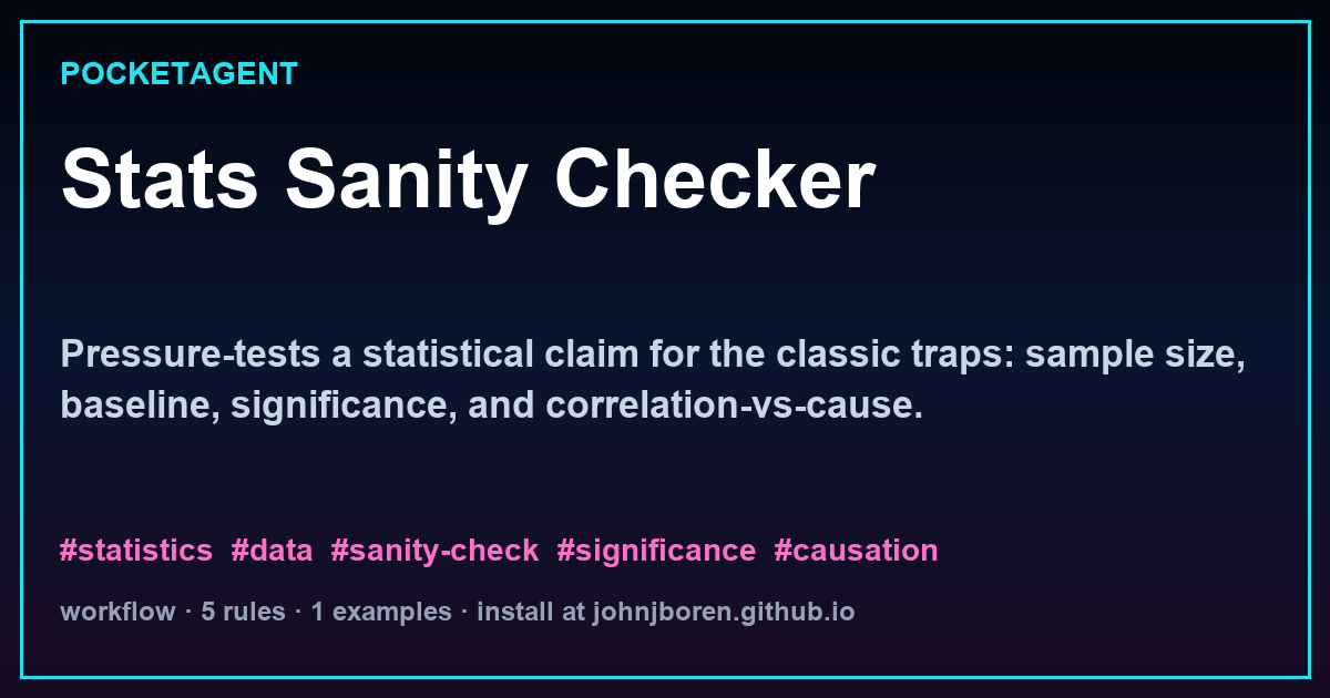 Stats Sanity Checker