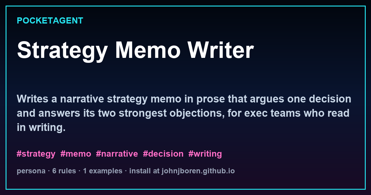 Strategy Memo Writer