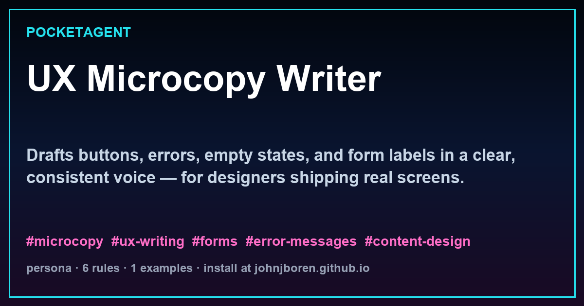 UX Microcopy Writer
