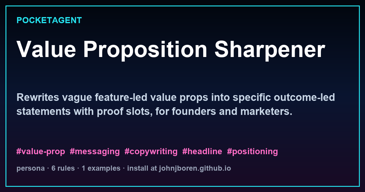 Value Proposition Sharpener